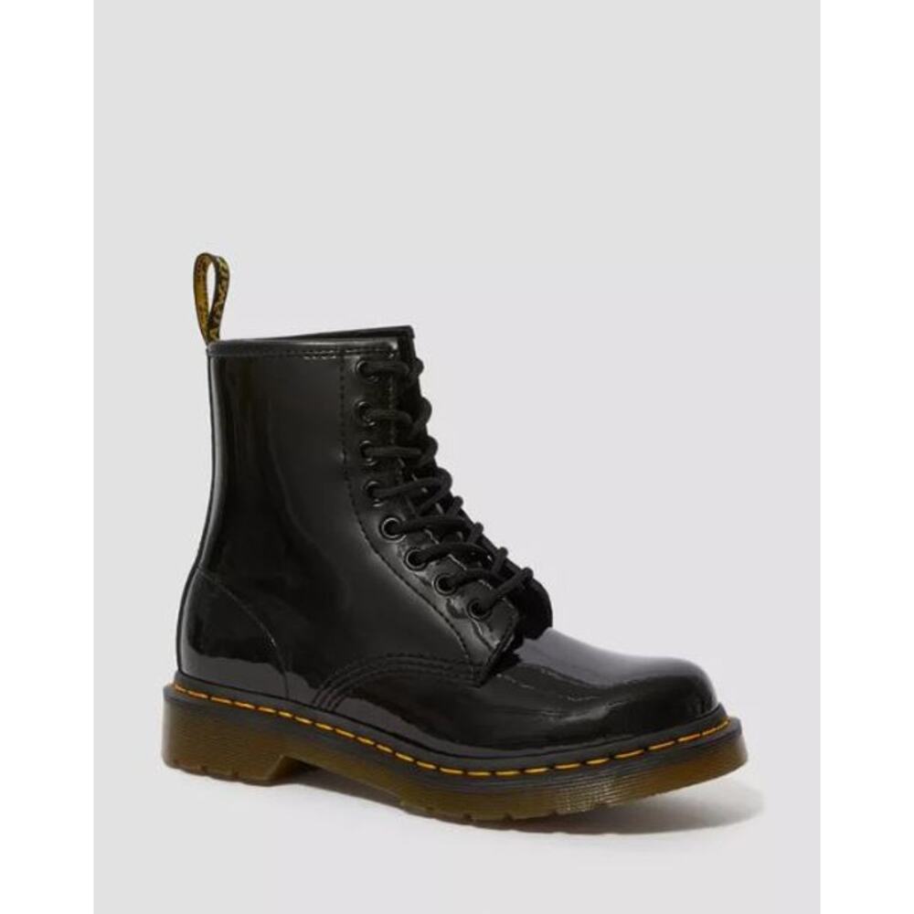 NEW Dr. Martens 1460 Patent Leather Lace Up Combat Boots Black Women's Size 6 - Picture 5 of 13